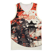 Samurai Warrior Japan Basketball Jersey Red-blossomed Tree Classic Japanese Stylized LT14 Unisex Red - Polynesian Pride