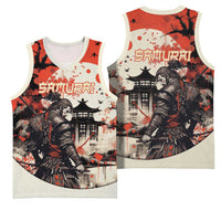 Samurai Warrior Japan Basketball Jersey Red-blossomed Tree Classic Japanese Stylized LT14 - Polynesian Pride