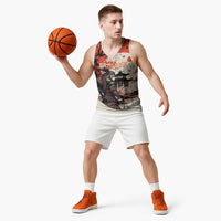 Samurai Warrior Japan Basketball Jersey Red-blossomed Tree Classic Japanese Stylized LT14 - Polynesian Pride
