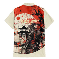 Samurai Warrior Japan Family Matching Mermaid Dress and Hawaiian Shirt Red-blossomed Tree Classic Japanese Stylized LT14 - Polynesian Pride