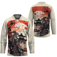 Samurai Warrior Japan Hockey Jersey Red-blossomed Tree Classic Japanese Stylized LT14 - Polynesian Pride