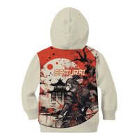 Samurai Warrior Japan Kid Hoodie Red-blossomed Tree Classic Japanese Stylized LT14 - Polynesian Pride