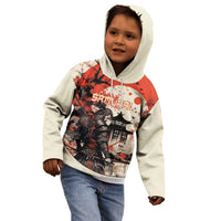 Samurai Warrior Japan Kid Hoodie Red-blossomed Tree Classic Japanese Stylized LT14 - Polynesian Pride