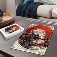 Samurai Warrior Japan Puzzle Red-blossomed Tree Classic Japanese Stylized - Polynesian Pride