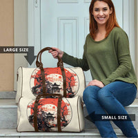 Samurai Warrior Japan Travel Bag Red-blossomed Tree Classic Japanese Stylized LT14 - Polynesian Pride