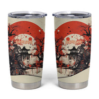 Samurai Warrior Japan Tumbler Cup Red-blossomed Tree Classic Japanese Stylized LT14 Red - Polynesian Pride