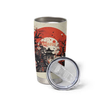 Samurai Warrior Japan Tumbler Cup Red-blossomed Tree Classic Japanese Stylized LT14 - Polynesian Pride