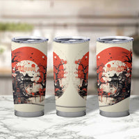 Samurai Warrior Japan Tumbler Cup Red-blossomed Tree Classic Japanese Stylized LT14 - Polynesian Pride