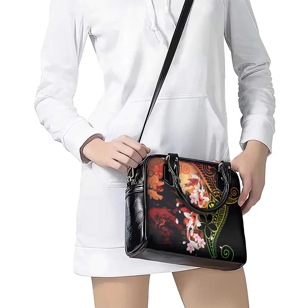 Hawaiian and Japanese Shoulder Handbag Koi Fish With Kanaka Polynesian Tattoo - Polynesian Pride