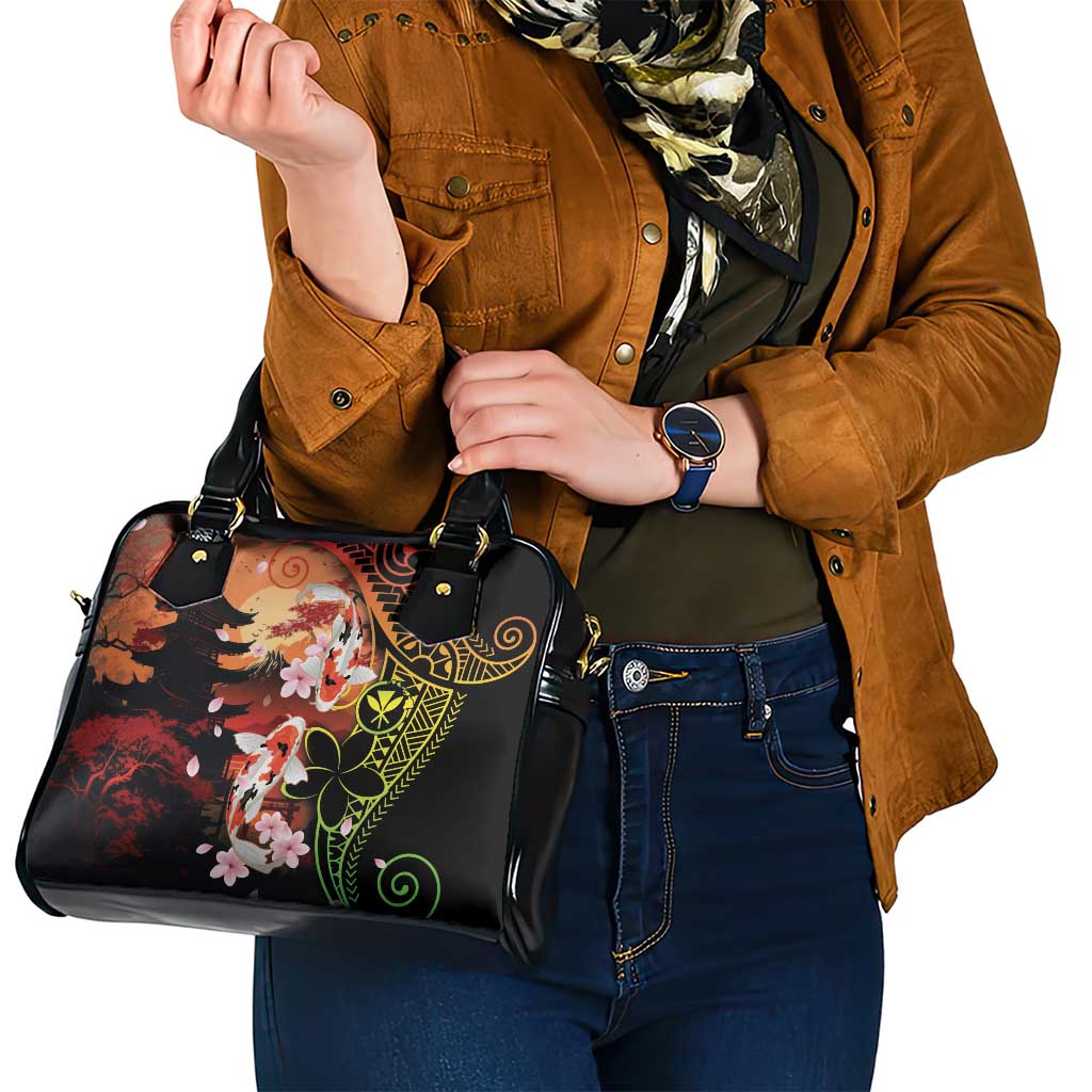 Hawaiian and Japanese Shoulder Handbag Koi Fish With Kanaka Polynesian Tattoo - Polynesian Pride