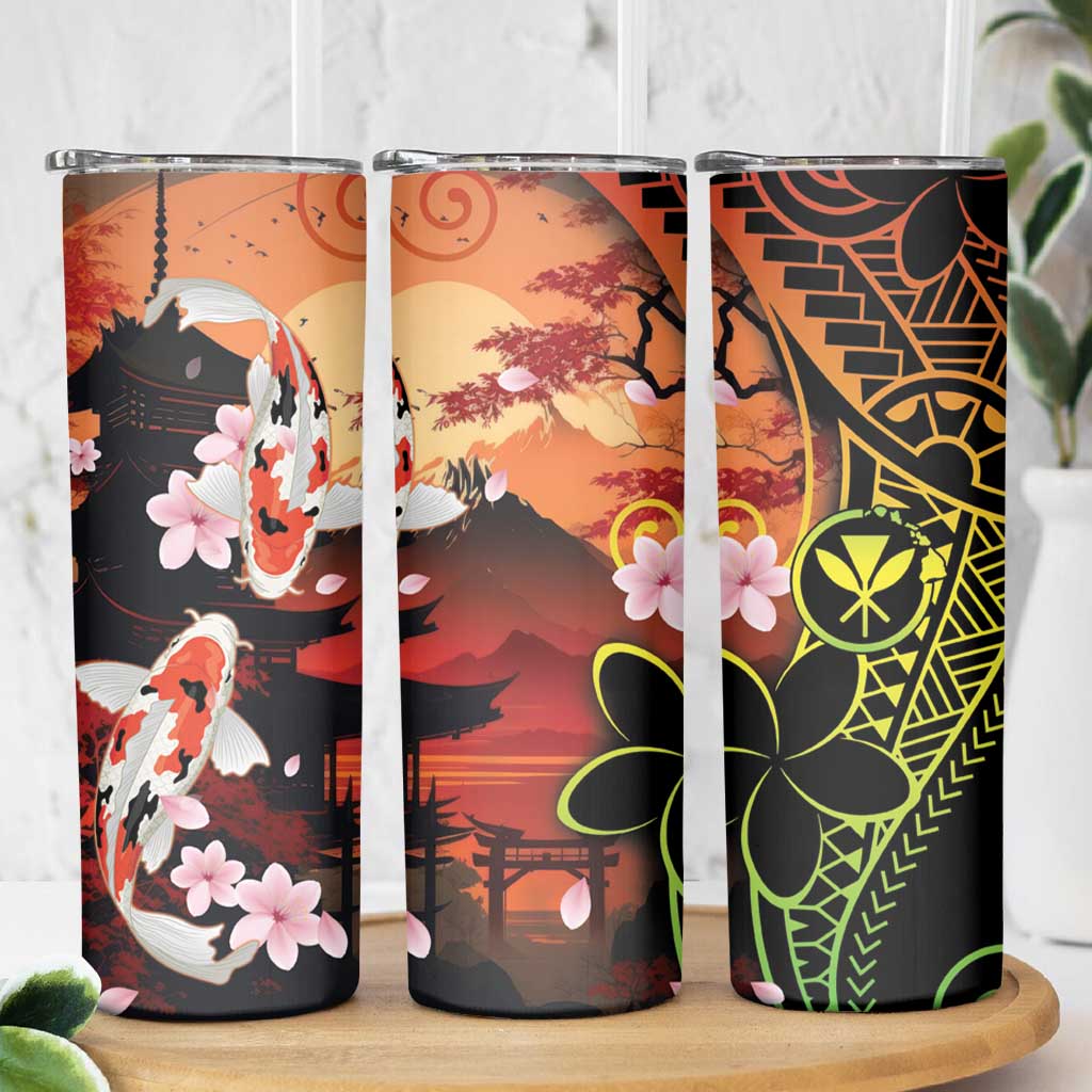 Hawaiian and Japanese Skinny Tumbler Koi Fish With Kanaka Polynesian Tattoo LT14 - Polynesian Pride