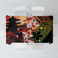 Hawaiian and Japanese Tablecloth Koi Fish With Kanaka Polynesian Tattoo - Polynesian Pride
