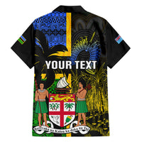 Personalised South Sea Islanders Family Matching Off Shoulder Long Sleeve Dress and Hawaiian Shirt Kanakas With Fiji Coat Of Arms LT14 - Polynesian Pride