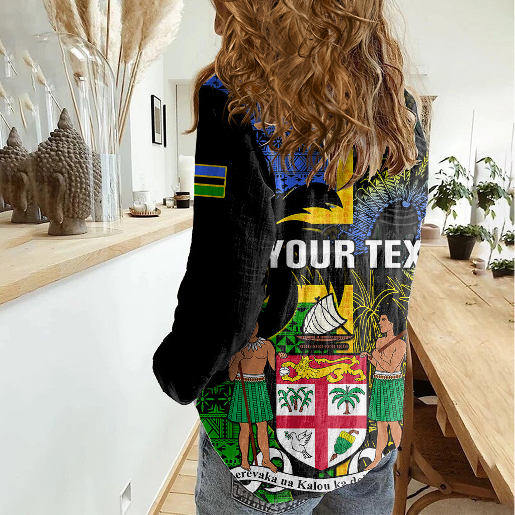 Personalised South Sea Islanders Women Casual Shirt Kanakas With Fiji Coat Of Arms LT14 - Polynesian Pride