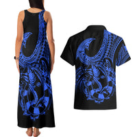 polynesia-couples-matching-tank-maxi-dress-and-hawaiian-shirt-fish-hook-tattoo-go-fishing-polynesian-pattern-blue