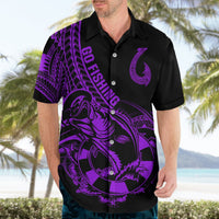 Polynesia Hawaiian Shirt Fish Hook Tattoo Go Fishing Polynesian Pattern Purple LT14 - Polynesian Pride