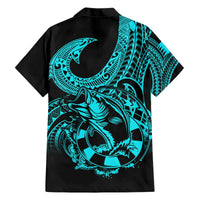 Polynesia Hawaiian Shirt Fish Hook Tattoo Go Fishing Polynesian Pattern Turquosie LT14 - Polynesian Pride