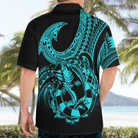 Polynesia Hawaiian Shirt Fish Hook Tattoo Go Fishing Polynesian Pattern Turquosie LT14 - Polynesian Pride