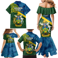 Solomon Islands Family Matching Mermaid Dress and Hawaiian Shirt Tropical Leaves With Melanesian Pattern LT14 - Polynesian Pride
