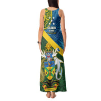Solomon Islands Tank Maxi Dress Tropical Leaves With Melanesian Pattern LT14 - Polynesian Pride