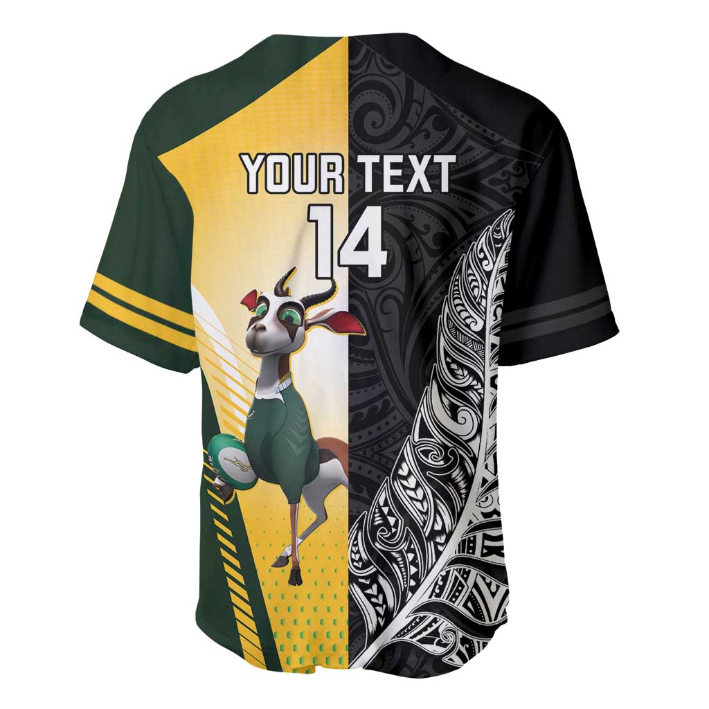 New Zealand and South Africa Rugby Custom Baseball Jersey Maori Silver Fern Springbok Together LT14 - Polynesian Pride
