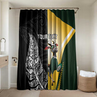 New Zealand and South Africa Rugby Custom Bathroom Set Maori Silver Fern Springbok Together LT14 Shower Curtain Only Black - Polynesian Pride