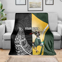 New Zealand and South Africa Rugby Custom Blanket Maori Silver Fern Springbok Together LT14 - Polynesian Pride