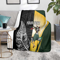 New Zealand and South Africa Rugby Custom Blanket Maori Silver Fern Springbok Together LT14 - Polynesian Pride