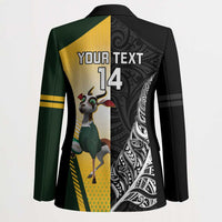 New Zealand and South Africa Rugby Custom Blazer Maori Silver Fern Springbok Together LT14 - Polynesian Pride