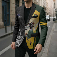 New Zealand and South Africa Rugby Custom Blazer Maori Silver Fern Springbok Together LT14 - Polynesian Pride