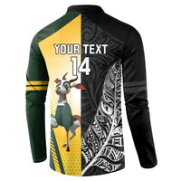 New Zealand and South Africa Rugby Custom Button Sweatshirt Maori Silver Fern Springbok Together LT14 - Polynesian Pride