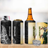 New Zealand and South Africa Rugby 4 in 1 Can Cooler Tumbler Maori Silver Fern Springbok Together LT14 - Polynesian Pride