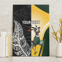 New Zealand and South Africa Rugby Custom Canvas Wall Art Maori Silver Fern Springbok Together LT14 Without Frame Black - Polynesian Pride