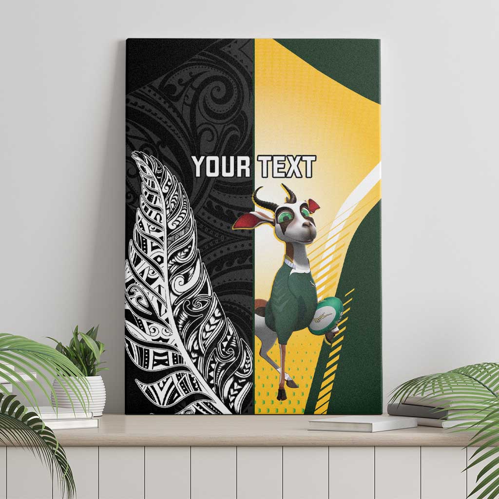 New Zealand and South Africa Rugby Custom Canvas Wall Art Maori Silver Fern Springbok Together LT14 - Polynesian Pride