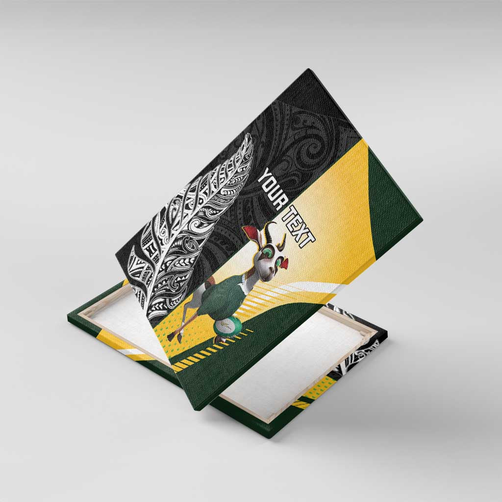 New Zealand and South Africa Rugby Custom Canvas Wall Art Maori Silver Fern Springbok Together LT14 With Frame Black - Polynesian Pride