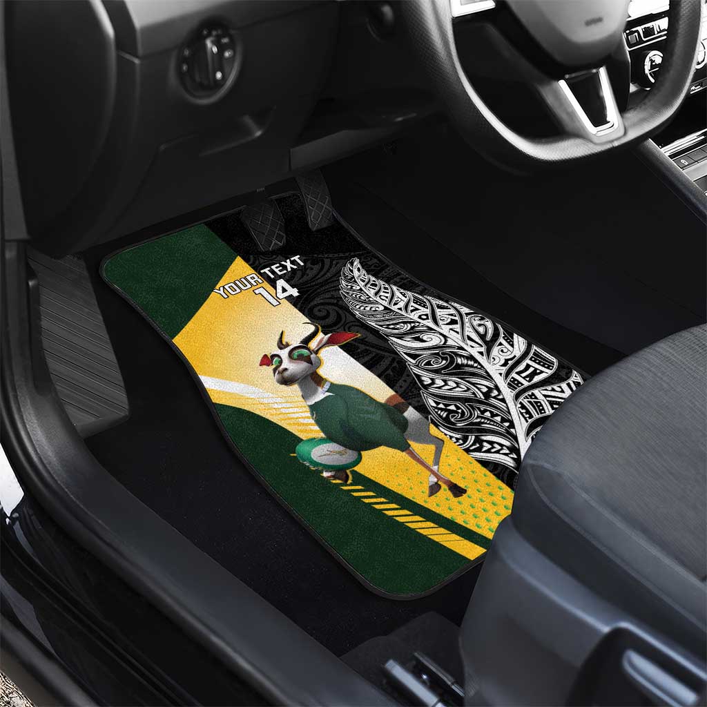 New Zealand and South Africa Rugby Custom Car Mats Maori Silver Fern Springbok Together LT14 - Polynesian Pride