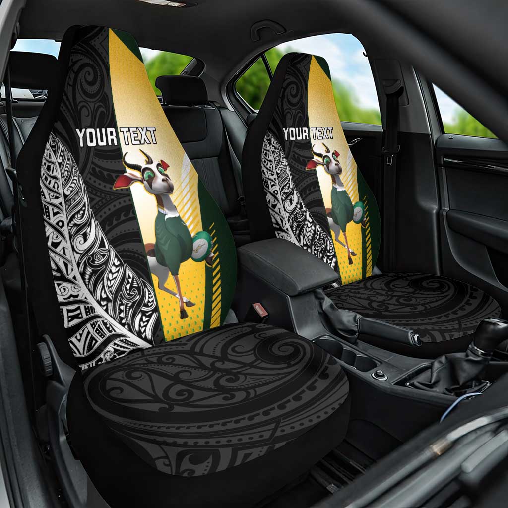 New Zealand and South Africa Rugby Custom Car Seat Cover Maori Silver Fern Springbok Together LT14 One Size Black - Polynesian Pride