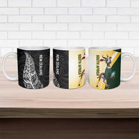 New Zealand and South Africa Rugby Ceramic Mug Maori Silver Fern Springbok Together LT14 - Polynesian Pride