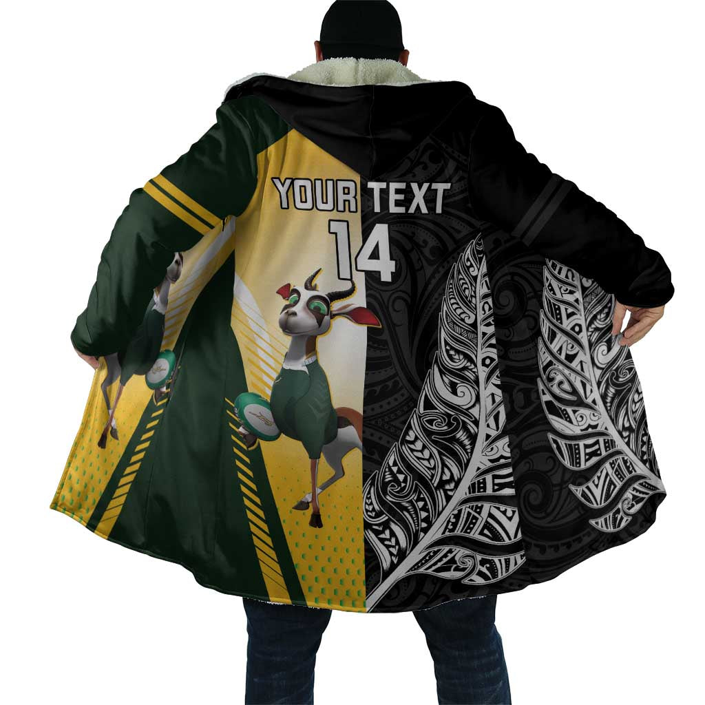 New Zealand and South Africa Rugby Custom Cloak Maori Silver Fern Springbok Together LT14 - Polynesian Pride