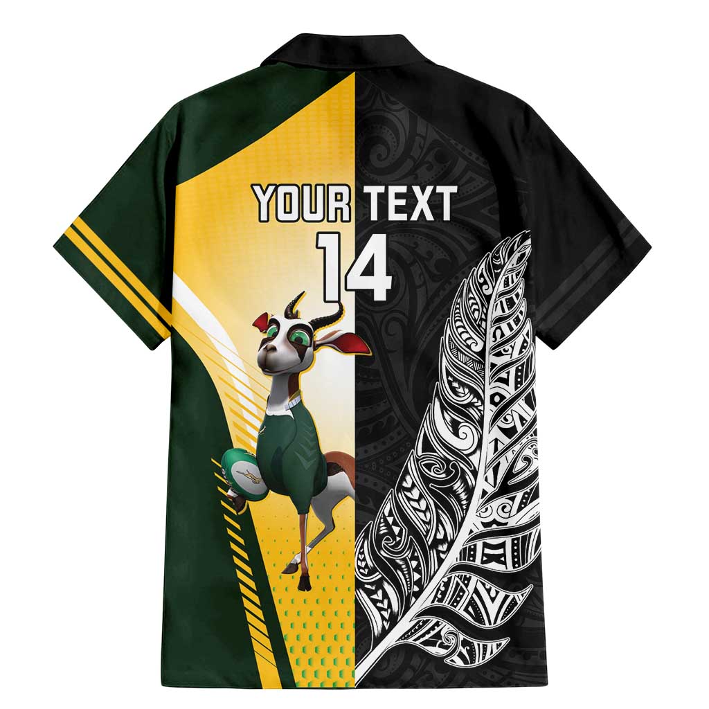 New Zealand and South Africa Rugby Custom Family Matching Mermaid Dress and Hawaiian Shirt Maori Silver Fern Springbok Together LT14 - Polynesian Pride