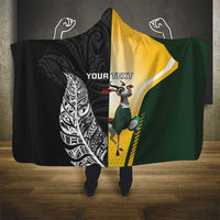 New Zealand and South Africa Rugby Custom Hooded Blanket Maori Silver Fern Springbok Together LT14 - Polynesian Pride