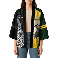 New Zealand and South Africa Rugby Custom Kimono Maori Silver Fern Springbok Together LT14 - Polynesian Pride