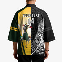 New Zealand and South Africa Rugby Custom Kimono Maori Silver Fern Springbok Together LT14 - Polynesian Pride