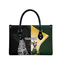 New Zealand and South Africa Rugby Custom Leather Bag Maori Silver Fern Springbok Together LT14 - Polynesian Pride
