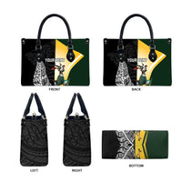 New Zealand and South Africa Rugby Custom Leather Bag Maori Silver Fern Springbok Together LT14 - Polynesian Pride
