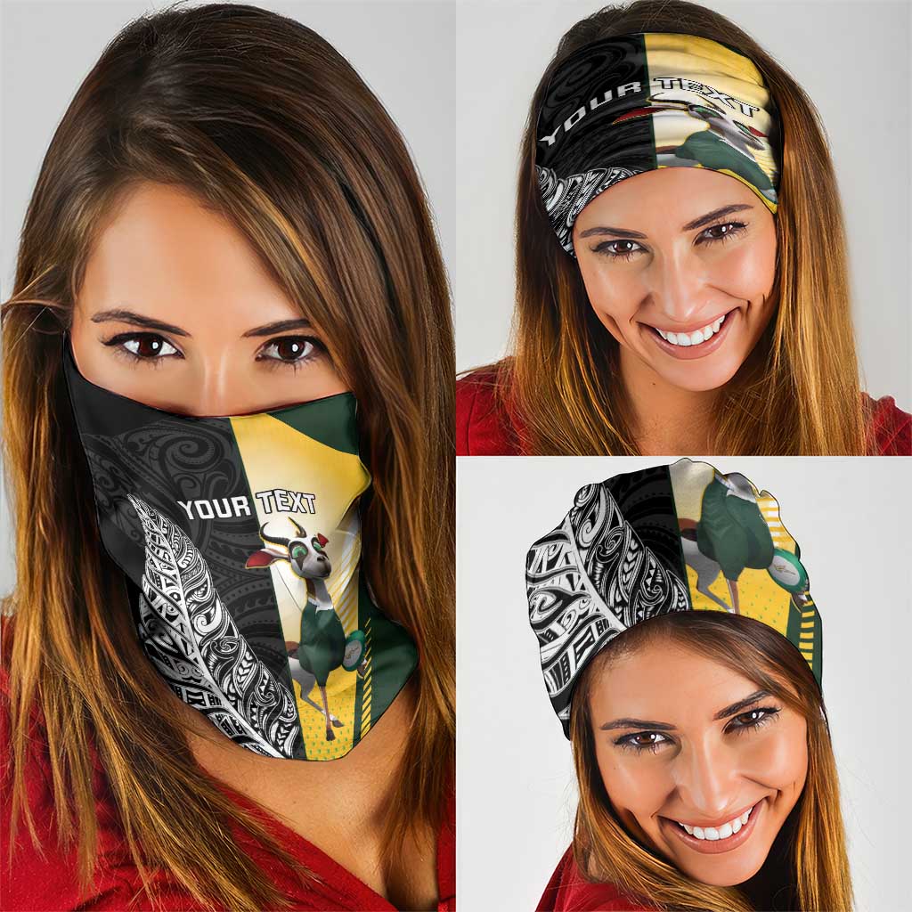 New Zealand and South Africa Rugby Custom Neck Gaiter Maori Silver Fern Springbok Together LT14 - Polynesian Pride