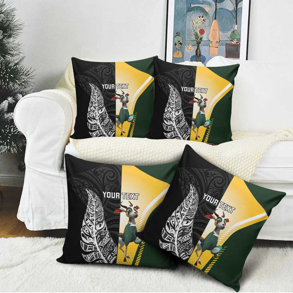 New Zealand and South Africa Rugby Custom Pillow Cover Maori Silver Fern Springbok Together LT14 - Polynesian Pride