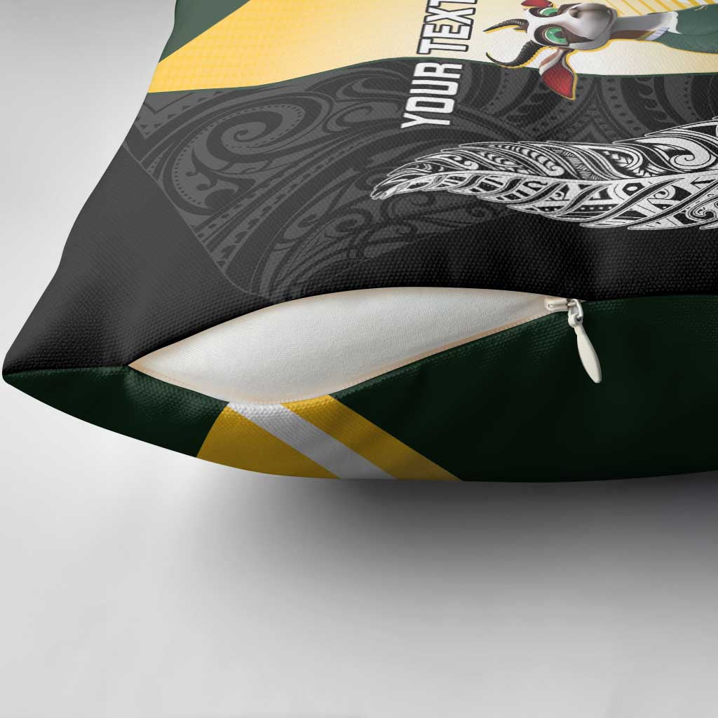 New Zealand and South Africa Rugby Custom Pillow Cover Maori Silver Fern Springbok Together LT14 - Polynesian Pride