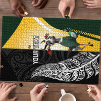 New Zealand and South Africa Rugby Custom Puzzle Maori Silver Fern Springbok Together LT14 - Polynesian Pride