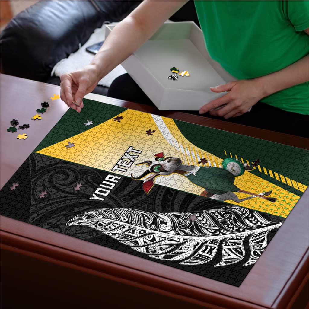 New Zealand and South Africa Rugby Custom Puzzle Maori Silver Fern Springbok Together LT14 - Polynesian Pride